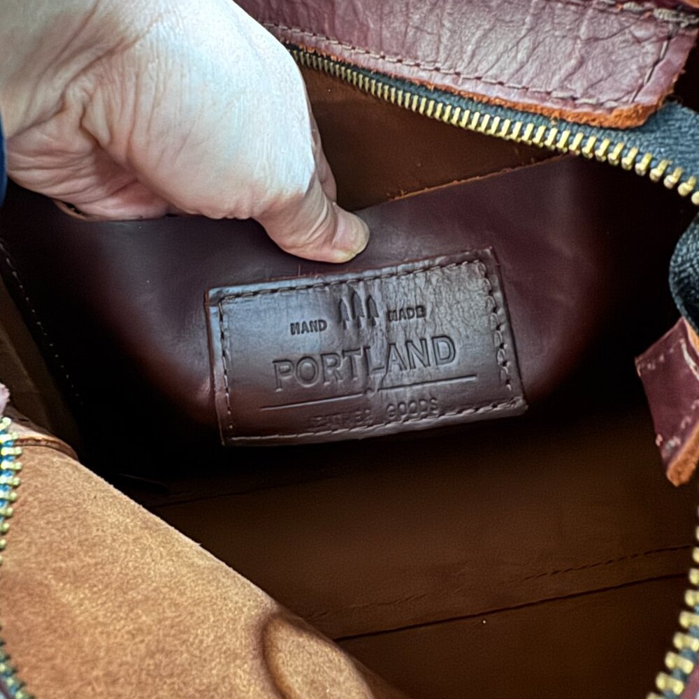 Portland Leather Goods Triangle Shoulder Bag - Cognac - Picture 9 of 11